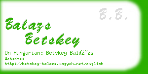 balazs betskey business card